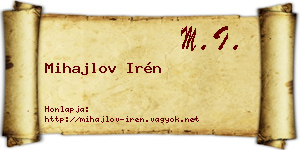 Mihajlov Irén névjegykártya